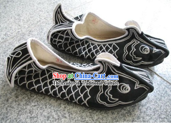 Hand Embroidered and Made Traditional Ancient Fish Shoes
