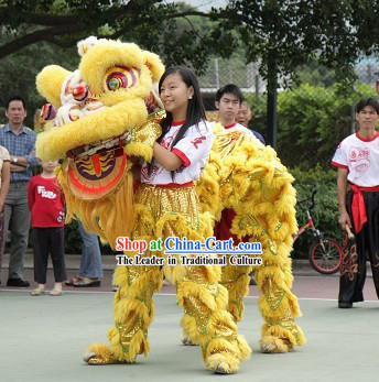 Handmade Traditional Long Wool Lion Dance Costumes Complete Set for Women
