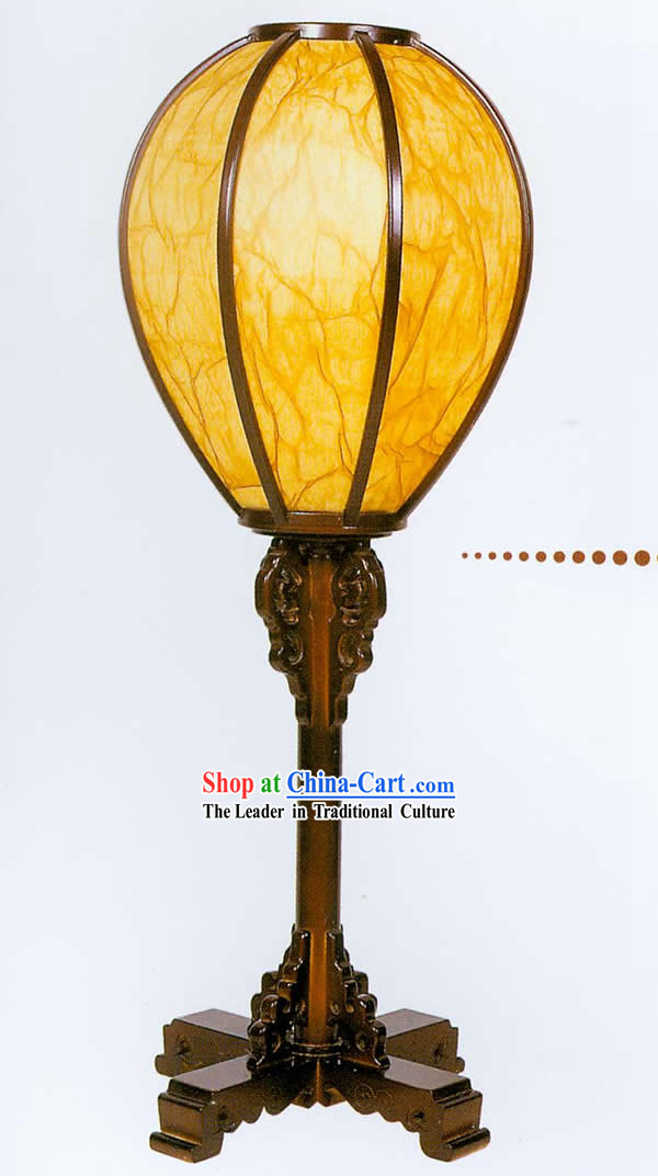 30 Inches Large Chinese Hand Made Wooden and Sheepskin Reading Lantern