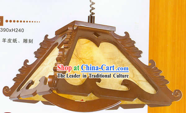 Chinese Traditional Hand Made and Carved Wooden Pulling Lantern