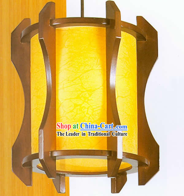 Chinese Classical Hand Made Wooden Sheepskin Hanging Lantern