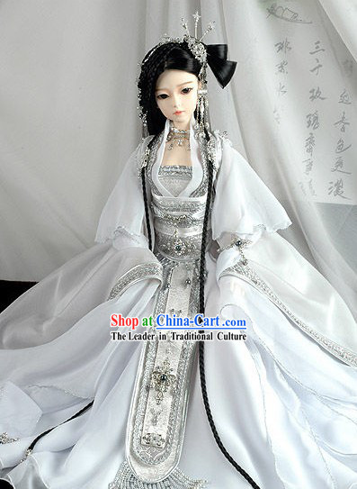 Stunning White Wedding Bride Veil, Hair Decoration and Wig Complete Set