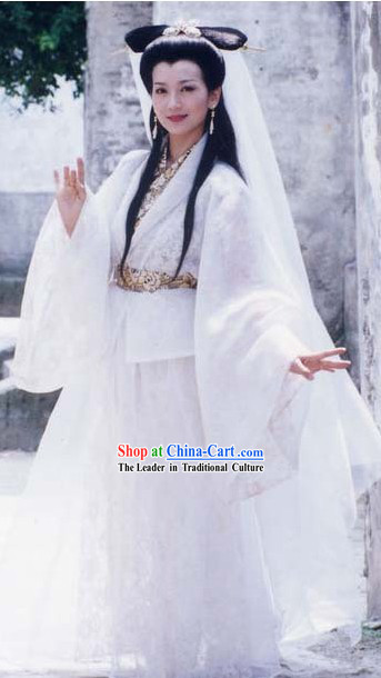 Bai Suzhen Ancient Chinese Fairy White Costumes for Women