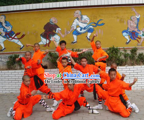 Traditional Chinese Martial Arts Shaolin Monks Costumes Complete Set