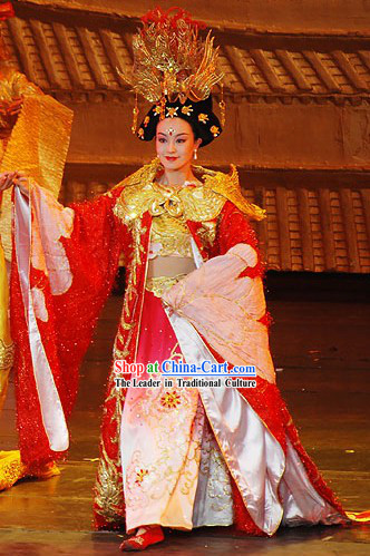 Chinese Traditional Lucky Red Bride Wedding Costumes Complete Set