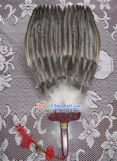 Chinese Traditional Handmade Zhu Ge Performance Goose Fan