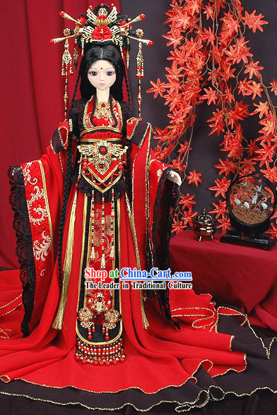 Supreme Ancient Chinese Princess Costumes and Hair Decoration Complete Set