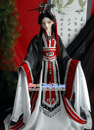 Chinese Ancient Watersleeve Dance Men Costumes Complete Set