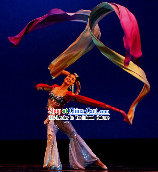 Ancient Long Silk Ribbon Tang Dance Costume