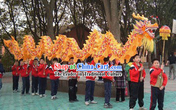 60 Feet Length Competition and Parade Dragon Dance Costume for 12-14 Years Students