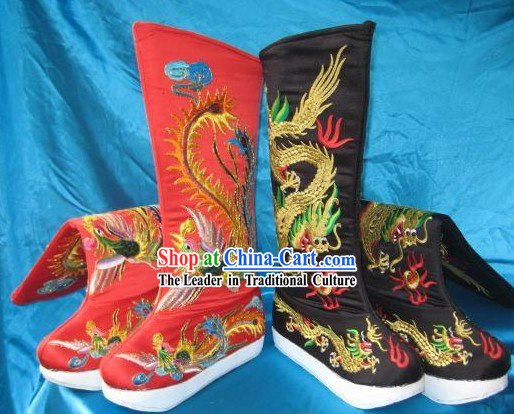 Chinese Empress Shoes and Emperor Shoes 2 Pairs Set