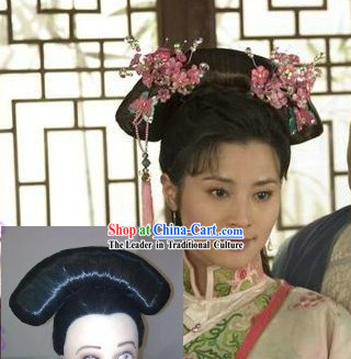 China Qing Dynasty Princess Wig and Hair Decoration Set