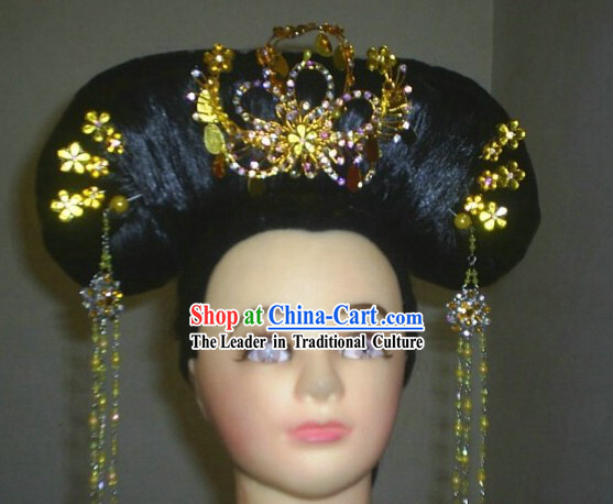Qing Dynasty Hair Decoration and Wig Complete Set