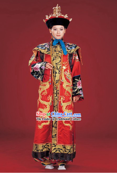 Qing Dynasty Empress Costume Set with Shoes