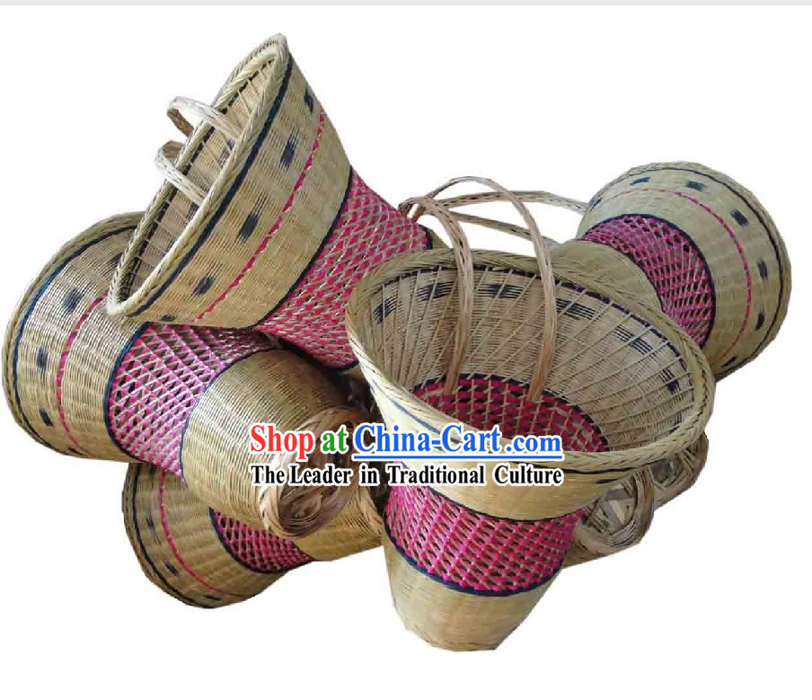 Chinese Traditional Dance Prop - Handmade Bamboo Basket