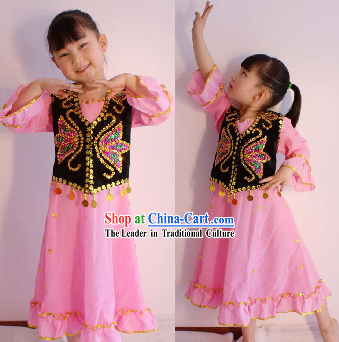 Chinese Xinjiang Dance Costume Set for Children