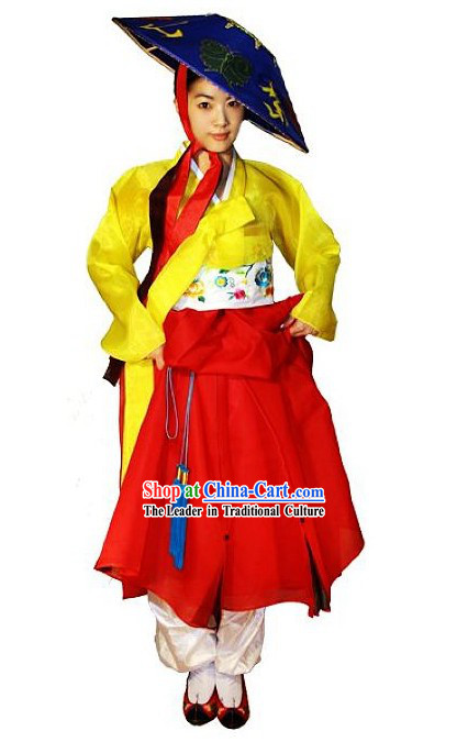 Ancient Korean Costume and Hat for Women