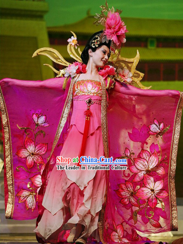 Supreme Chinese Empress Costumes and Hat Complete Set