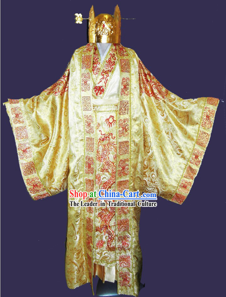 Ancient Chinese Emperor Wedding Dress and Crown Complete Set