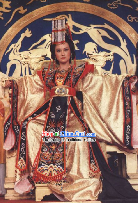 China First Women Emperor Wu Zetian  Costumes and Hat Whole Set