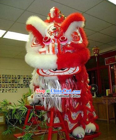 Competition and Parade Southern Lion Dance Head and Costume Complete Set