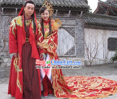 Ancient Chinese Wedding Dress 2 Sets for Men and Women