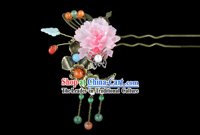 Traditional Chinese Flower and Butterfly Hairpin