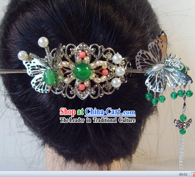 Traditional Chinese Handmade Flower Butterfly Headpiece
