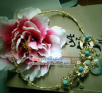Ancient Chinese Tang Dynasty Flower Headpiece and Necklace