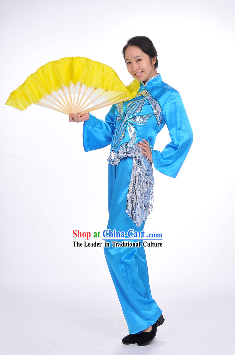Traditional Chinese Group Fan Dance Outfit for Women