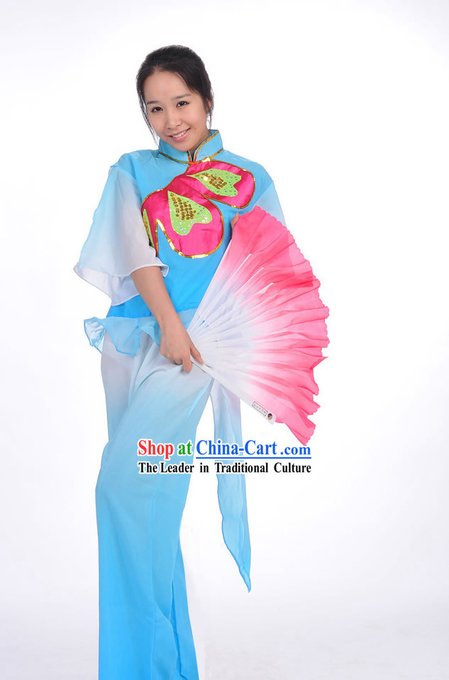 Traditional Chinese Fan Dance Costume for Women
