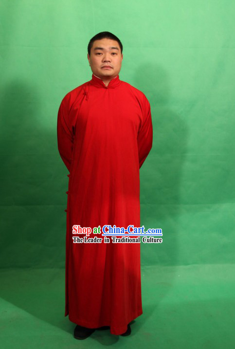 Traditional Chinese Red Cross Talk Robe for Men