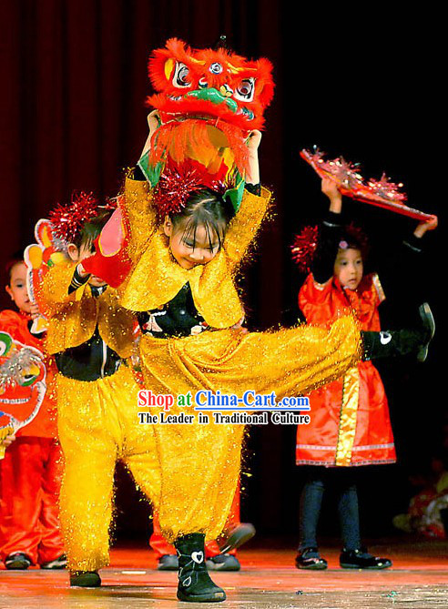 Small Lion Dance Costume for Two Kids