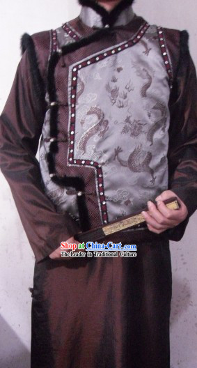 Ancient Chinese Rich People Winter Jacket Clothing Complete Set