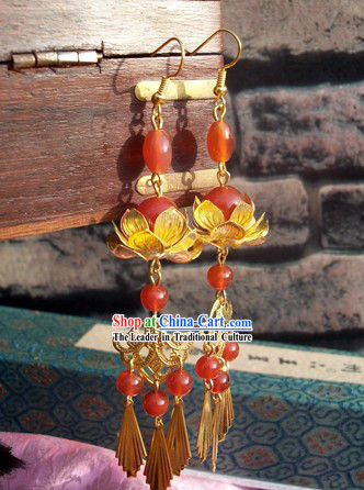 Chinese Classic Red Wedding Earrings