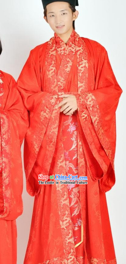 Traditional Chinese Wedding Dress Complete Set for Bridegrooms