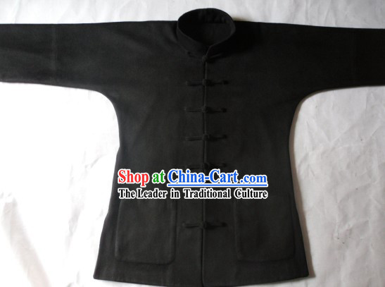 Traditional Chinese Cashmere Black Tang Suit