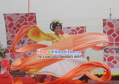 Chinese Plain Color Long Silk Dance Ribbon