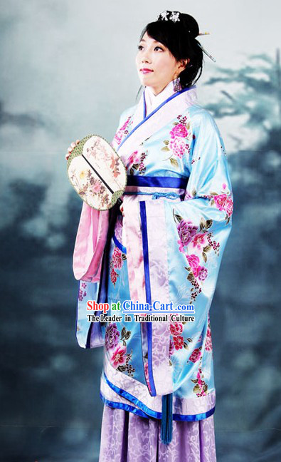 Ancient Chinese Light Blue Quju Clothing for Women