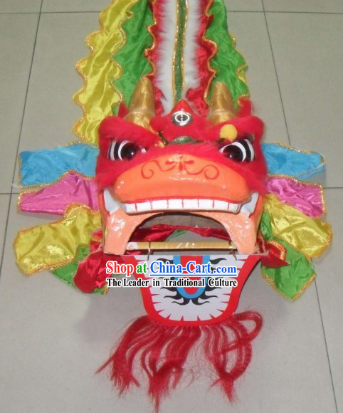 One Person Red Fur Dragon Dance Costume for Kids