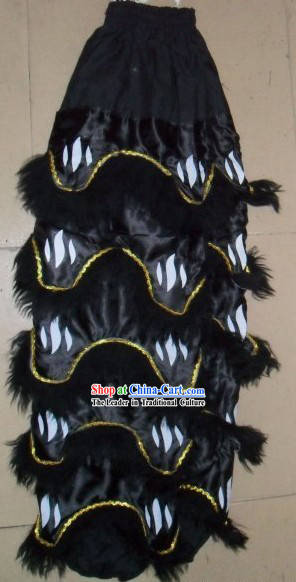Black Long Wool Tiger Stripe Lion Dance Pants