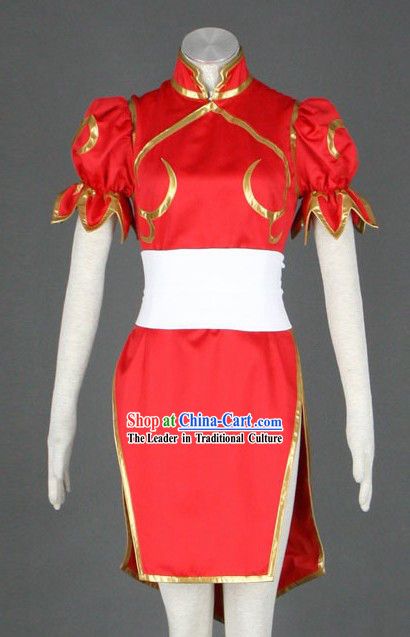 Chinese Classic Red Kung Fu Cheongsam for Women
