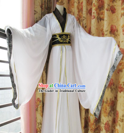 Ancient Chinese Swordsman White Costumes for Men