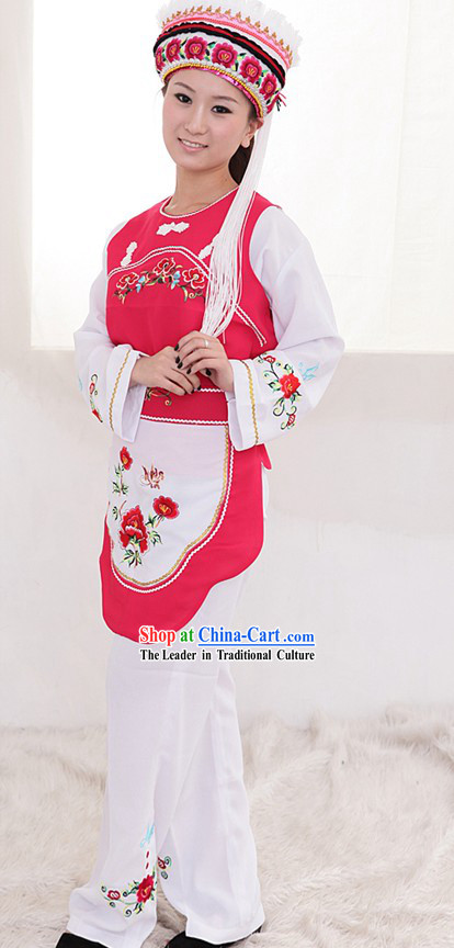 Chinese Yunann Bai Minority Clothing Complete Set for Women