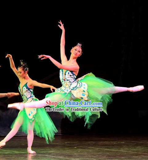 Chinese Butterfly Ballet Dance Costume Set for Women