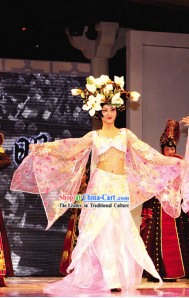Asian Fashion Beauty Pageant Costumes and Hair Decoration Complete Set