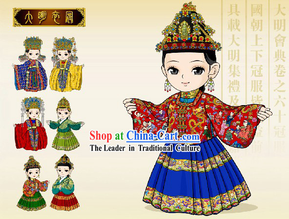China Ming Dynasty Women Clothing Complete Set