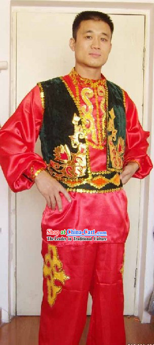Chinese Ughur Dance Costumes Complete Set for Men