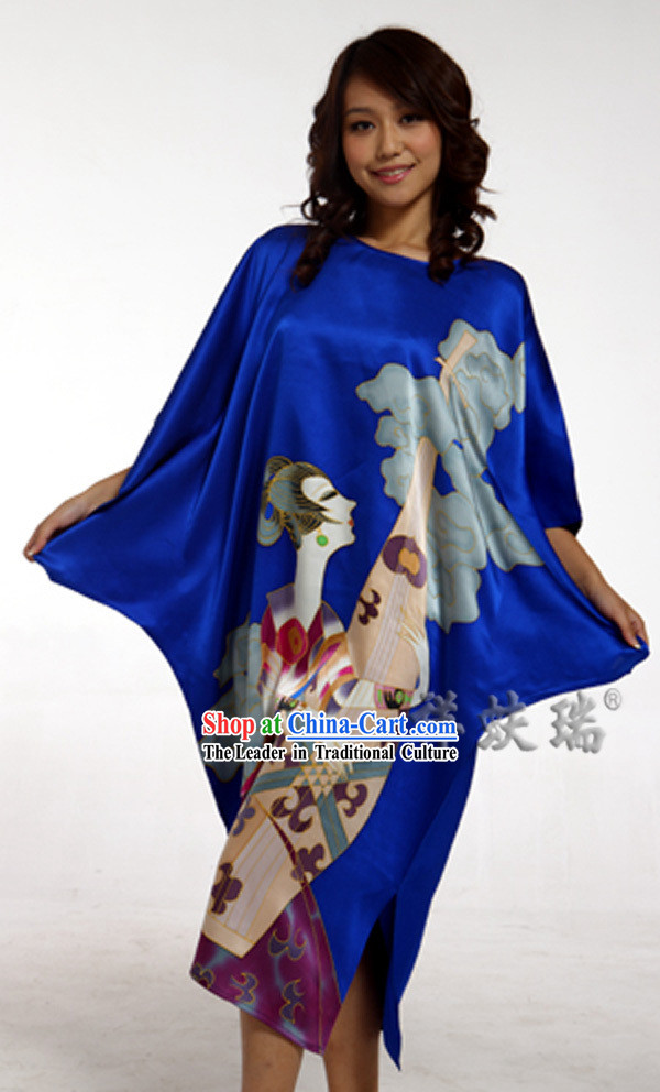 Beijing Rui Fu Xiang Silk Blue Pajama for Women