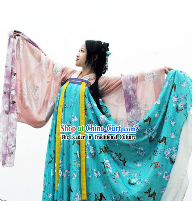 Chinese Tang Dynasty Silk Robe Hanfu Clothing Complete Set